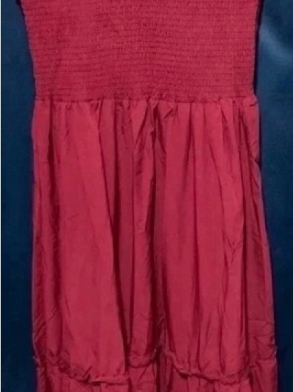 Red womans ' Smocked Bodice Party Dress